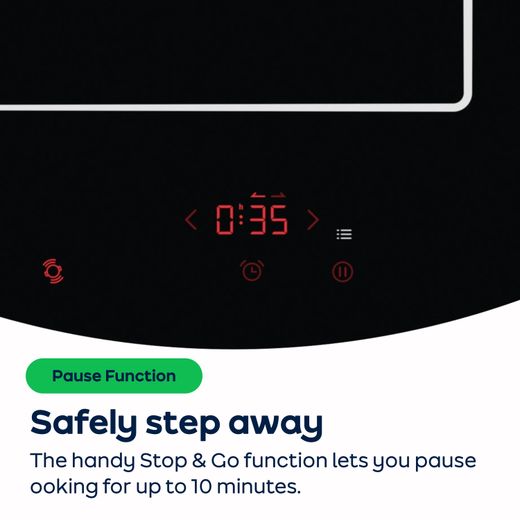 Hisense Hi4 HIC6422BSC 60cm Induction Hob - Black - AO Annotation - Stop & Go